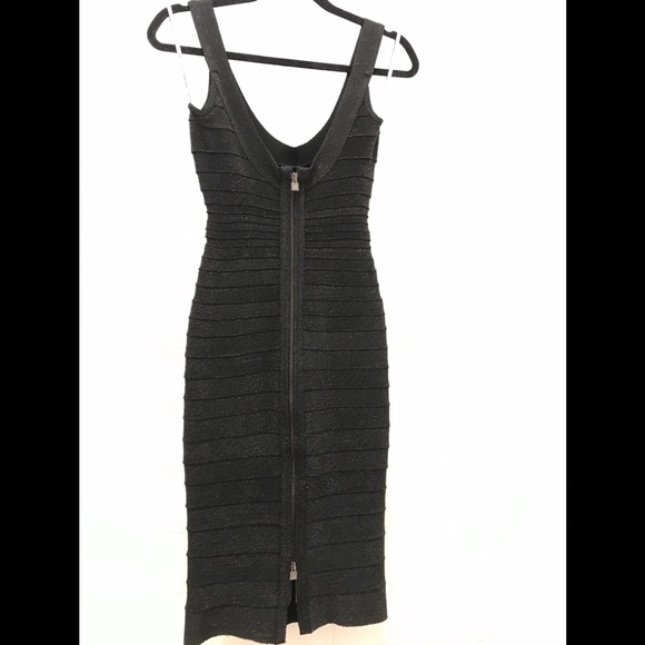 Herve Leger | Dresses | Nwot Herve Leger Black Textured Bodycon Dress ...